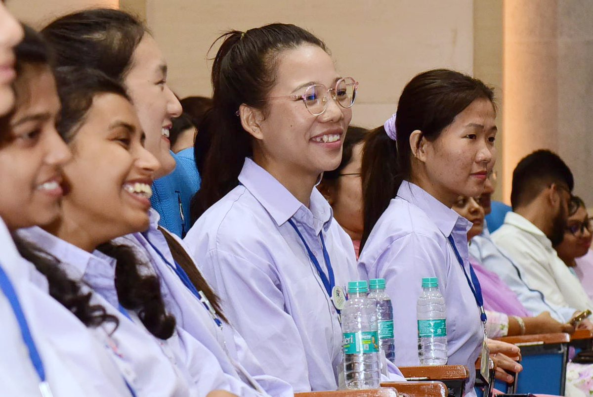 MSDESkillIndia's tweet photo. Students from North-East pursuing Japanese Language training in Gurugram, Haryana, attended the launch of a special initiative by MSDE that is specifically designed for the Northeast region. The program aims to empower the youth in the region by providing them with quality education and training. It focuses on industry-specific requirements and provides targeted training to enhance their employability. #Skills4NorthEast #SkillIndia #IIE #Skill4All #LightingLives #BuildingFutures #NortheastEmpowerment #TransformingLives #NorthEastIndia #SkillIndia