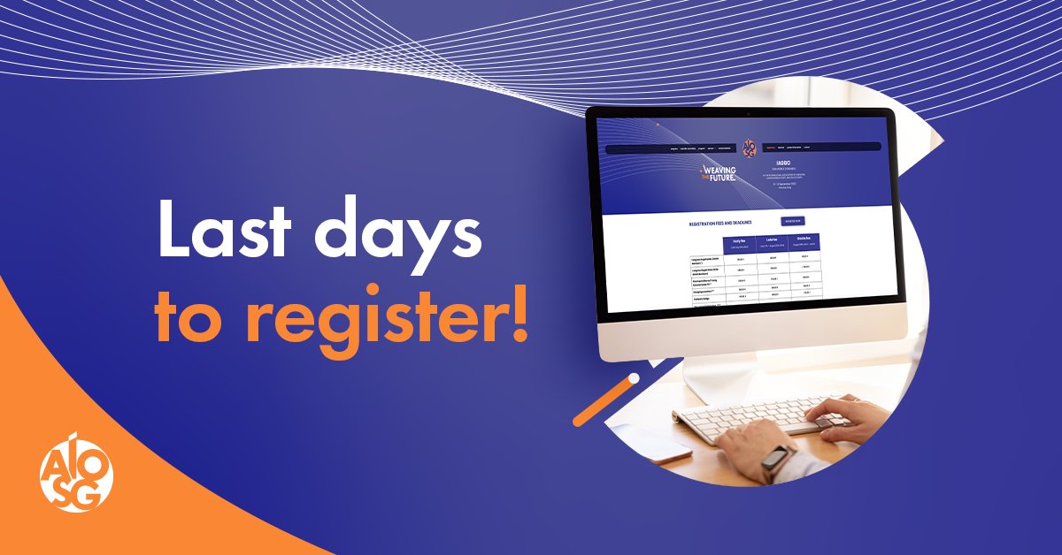Join Us at the 34th IASGO World Congress: limited days left for registration! ⏳
Time is running out! Don't miss your chance to be a part of the 34th IASGO World Congress.🤩
Register here ⤵️
iasgoverona.com/registration-t…

#IASGO #WorldCongress #IASGOWorldCongress #WeavingTheFuture