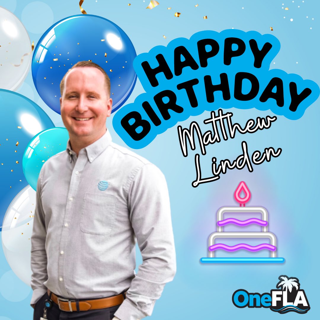One_FLA's tweet photo. Wishing our DRE @MatthewCLinden a very Happy Birthday Today! Hope you have a wonderful day! #HappyBirthday #OneFLA 😎 #LifeAtATT https://t.co/IoG3e4Pbut