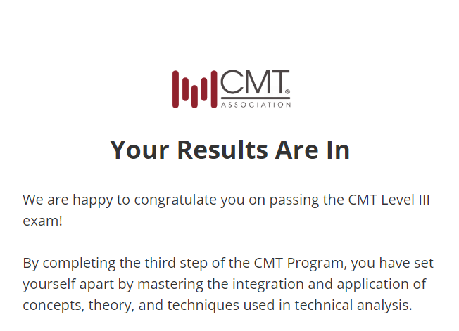 ParthSaluja96's tweet photo. I am excited to share that I have Cleared my CMT level 3 exam. It has been a wonderful journey Through the levels 1-3. @CMTAssociation https://t.co/TQDPnurQbK