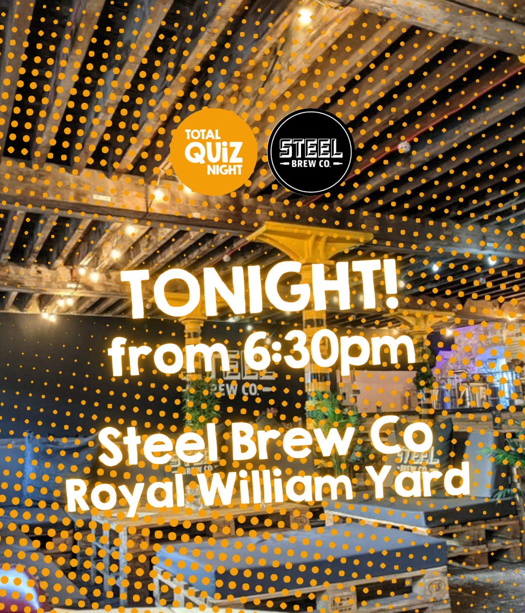 totalquiznight's tweet photo. We're excited to be at #SteelBrewCo for another quiz night tonight! Join us from 6:30pm for a quiz with a real cash prize 😀👍

Get your tickets from https://t.co/Zj4lnHguOY https://t.co/S7PzVL9NBW