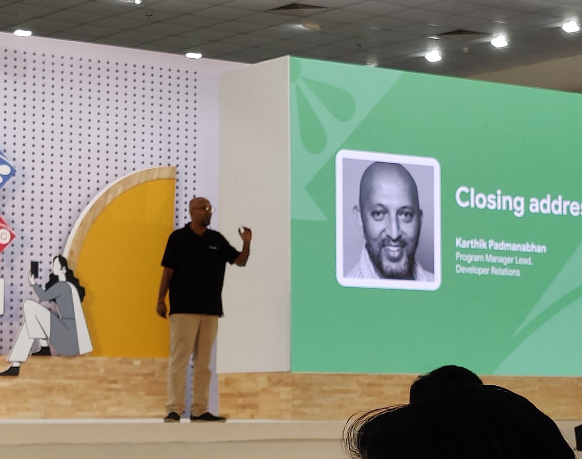 pratik13butani's tweet photo. @karthik_padman is on the stage for closing ceremony 👏🔥
#ConnectWithGoogle @Google @GoogleDevsIN @GoogleIndia https://t.co/TVZfFWLQna