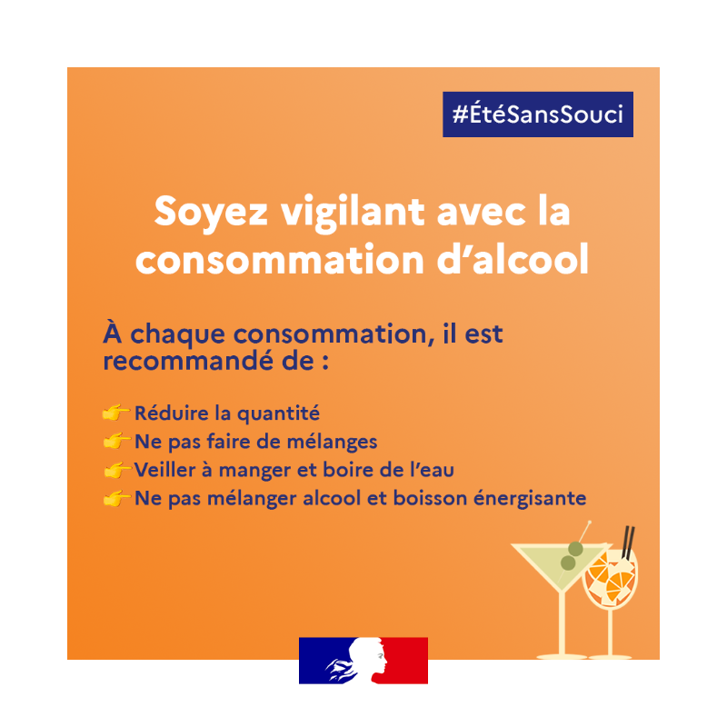SantePubliqueFr's tweet photo. [#ÉtéSansSouci ☀] Pendant l’été et en milieu festif, comment contrôler sa consommation d'alcool ? 
🔎 Infos et conseils : Alcool Info Service 
@Sante_Gouv