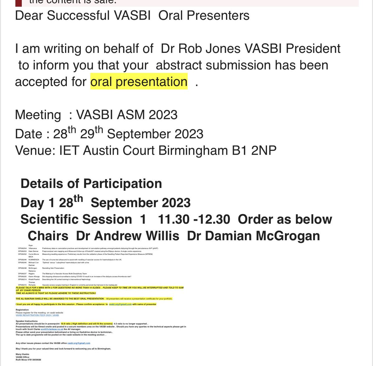RyanVill85's tweet photo. Good news today. Our Abstract “Preliminary data on cannulation practices and development of cannulation pathway amongst patients dialysing through the percutaneous AVF (pAVF)” has been accepted at the VASBI 2023 For oral presentation. What a great way to showcase our work. 👏 https://t.co/Qir25Xw2mw