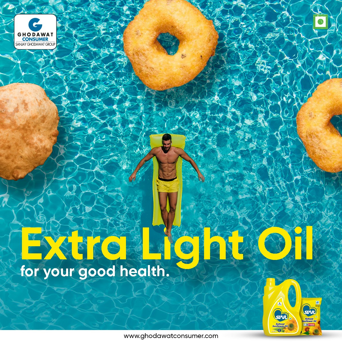 ghodawatconsumr's tweet photo. Dive into deliciousness while staying in the healthy lane! 🏊♂️🌟 Our oil is your trusty sidekick for light meals, giving fitness freaks the green light to munch guilt-free on your beloved maa ke hath ka khana! 🍴
#GhodawatConsumer #SGGRising #OneSGG #SunflowerOil #EdibleOil https://t.co/eVpUUrPzzz