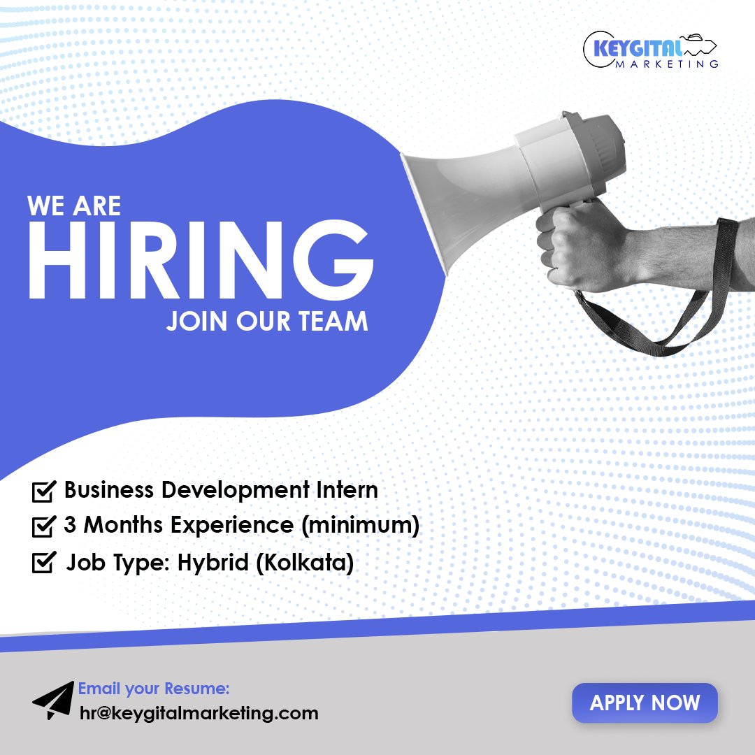keygital's tweet photo. Calling all ambitious, motivated individuals! 📣 We're looking for a dynamic #BusinessDevelopmentIntern to join our team and help take our company to new heights! 

 #NowHiring #InternshipOpportunity #JoinOurTeam #hiring #Hiringalert #marketing #digitalmarketing #agency #job https://t.co/1hjdRWnyNK