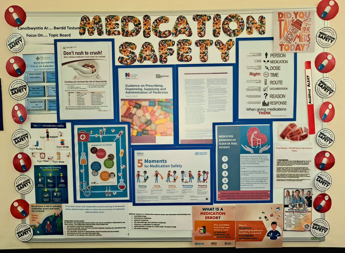Raising awareness of Medication Safety on our August Topic Board on Famau Ward 💊💉 #patientsafety #Medication #medicinesmanagement @JULIEKELLY1 @lowe_hayj302 @ClaireD1912 @hafodol @NicholaHughes6 @sean1lisa