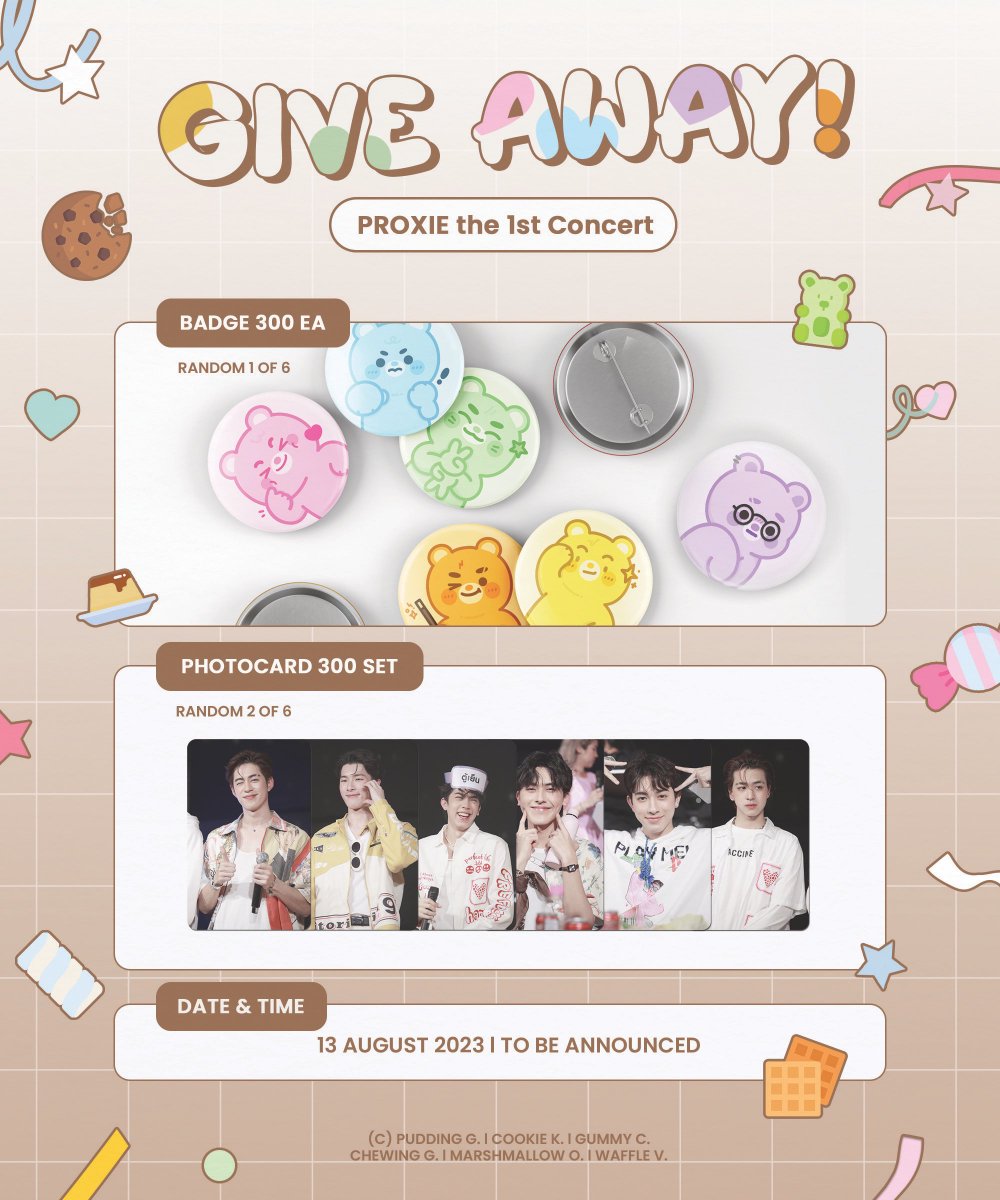 961102xG's tweet photo. (🧸)
give away      ​  

— photocard 300 set (random 2 of 6)
— badge 300 ea 
— time &amp; location : to be announced

⸜🧡⸝‍ rule : pls retweet &amp; show this tweet 

#PROXIEth #giveawayUSER
#PROXIE_The1stConcert https://t.co/Z87Y8xf4tm