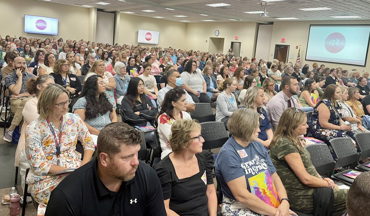 KerriAnn2202's tweet photo. Celebrating the start of the 2023-24 school year with an inspiring message from Amy Remer @NWOESC with our wonderful staff -390 strong! https://t.co/y0J682D2tf