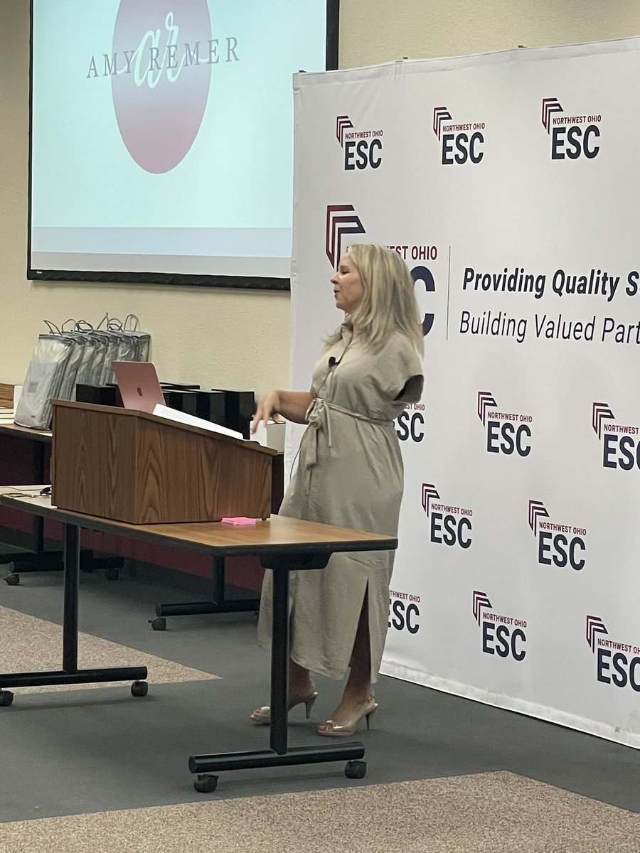 KerriAnn2202's tweet photo. Celebrating the start of the 2023-24 school year with an inspiring message from Amy Remer @NWOESC with our wonderful staff -390 strong! https://t.co/y0J682D2tf