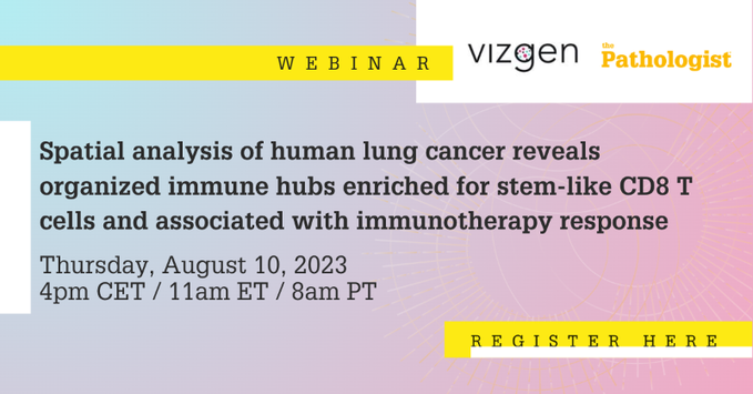 vizgen_inc's tweet photo. ๐คHave you registered for our upcoming webinar with @pathologistmag featuring Dr. Nir Hacohen from @MGHCancerCenter?
Register for the opportunity to learn about #MERSCOPE #SpatialImaging, #LungCancer & #ImmuneHubs:
https://t.co/jGDJzJAiSm
#AcademicTwitter #ImmunoOncology https://t.co/qBkFMZRf7h