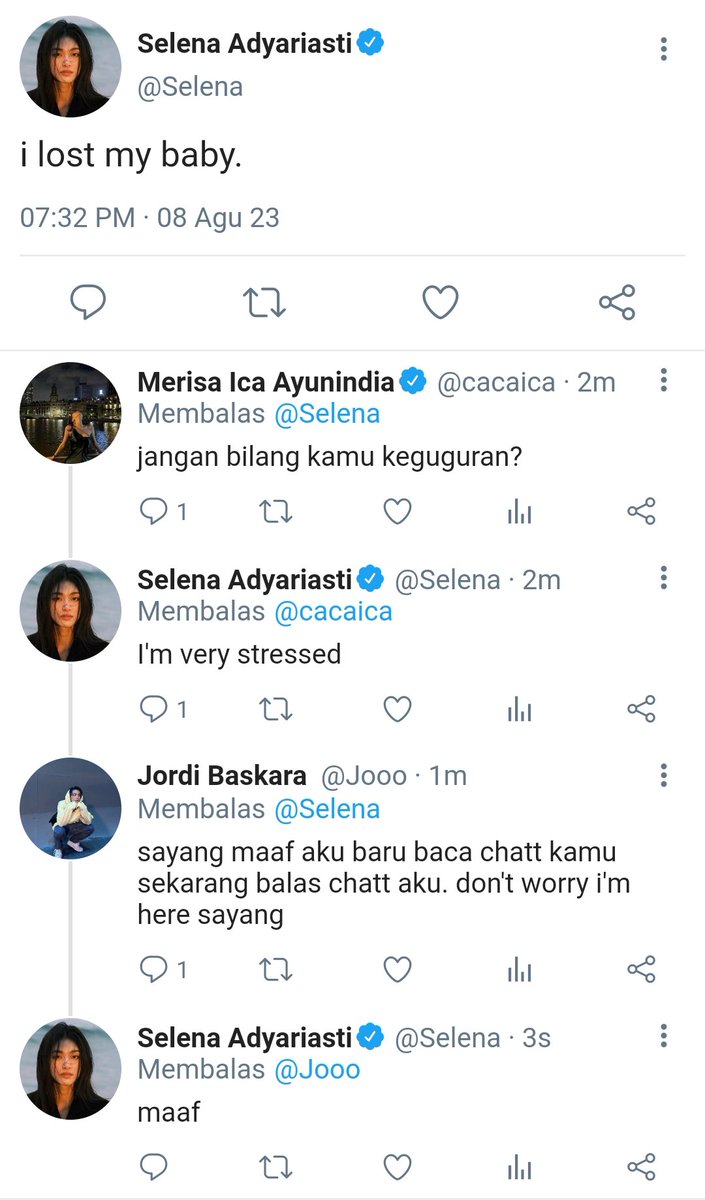 pipipillow_'s tweet photo. 160.  Mau liat isi chattan antara Jordi dan Selena? Beginilah isi chatt mereka selama ini. Dan ternyata kabar terbarunya Selena kehilangan bayinya... https://t.co/D9JfnVVyM3