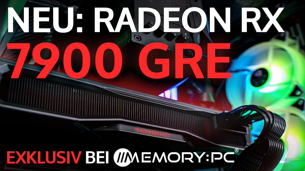 memorypcde's tweet photo. Nicht verpassen: Schaut euch hier das Video an und erfahrt alles über die @AMD Radeon RX 7900 GRE: https://t.co/4xQBLNsRj8💻✨
Exklusiv bei Memory PC – wo Gaming-Träume wahr werden! 💪💎
#MemoryPC #AMD #RadeonRX7900GRE #GamingPower #Exklusiv #HighPerformance #4KGaming https://t.co/XxJSlLdErn