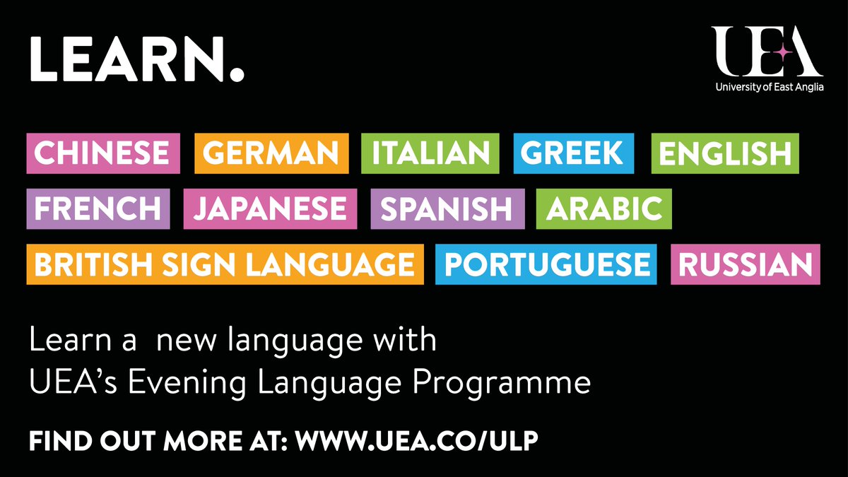 Applications now open! Open to members of the public, UEA staff and students, UEA’s Evening Language Programme offers courses taught to the highest standard by our experienced and friendly tutors. Find out more at uea.co/ulp