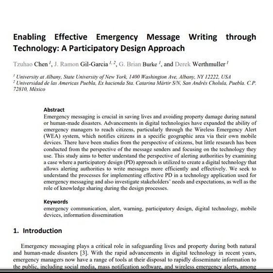 CTGUAlbany's tweet image. #Research paper led by @RockefellerColl @tzuhao_chen shows a #ParticipatoryDesign approach to developing #innovative #EmergencyManagement software. Thanks @therobdale @BrianMurray5 @JBEOC who were key to the &quot;participant knowledge&quot; component of the model! ceur-ws.org/Vol-3449/paper…