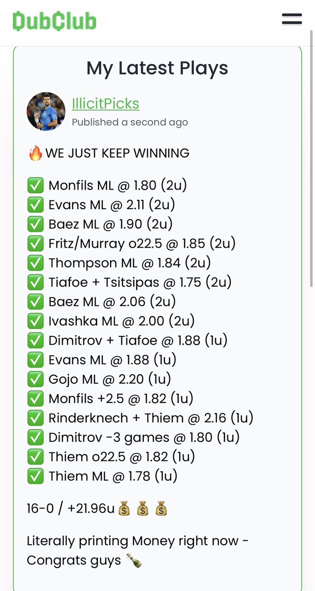 ILLICIT_PICKS's tweet photo. 🔥 MASTERCLASS CONTINUES

📈 Last 16 ViP plays: 16-0 / +21.96u💰
📈 Last 8 Free Plays: 8-0 / +13.80u💰

🔒 Play Nr. 17/17 is LOCKED

❤️ 600 LIKES/RT and I‘ll release it for free! https://t.co/849iZ1ylOm