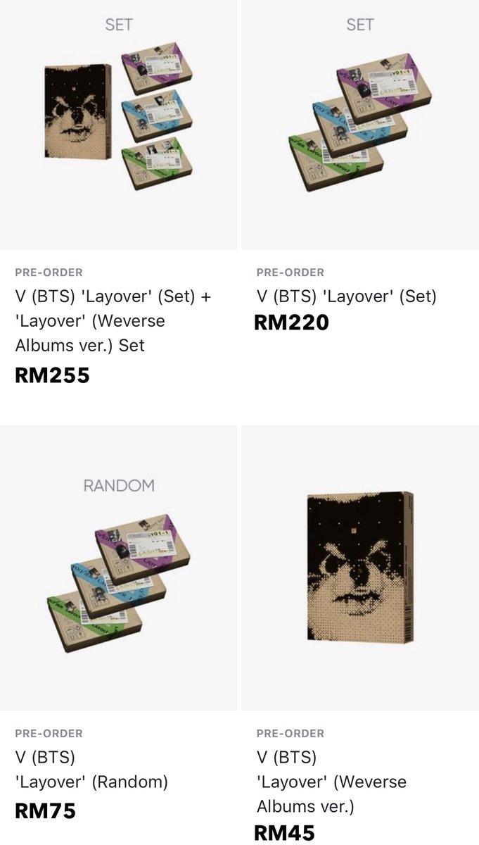 BTS_Lucky7GO's tweet photo. HELP RT | #BTS MY GO 🇲🇾
— #V_Layover 

💰 1st Payment EACH
— Refer to picture

📅 Deadline —
Early Bird : 15 AUG, 11PM
Final Deadline : 5 SEPT, 11PM

🎁 Early bird &amp; PO gift 
⚠️ While stock last ~ might sold out early without notice

💜 ORDER : https://t.co/RlDfot6r96 https://t.co/VodX2MrAHk