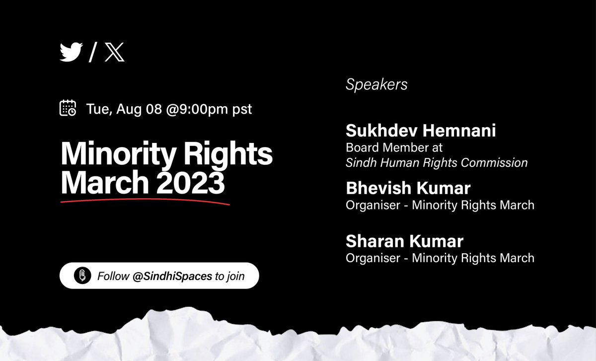 📢 Join us for #MinorityRightsMarch! Let's talk about diversity, advocate for equality, and amplify the voices and issues faced by minority communities.
With: <a href="/SukhdevHemnani_/">Sukhdev</a> | <a href="/iambhevishk/">Bhevish Kumar Maheshwari</a> | @PunjwaniKumar