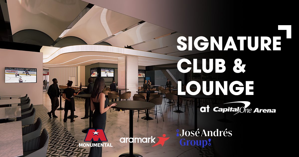 📰 Introducing the Signature Club & Lounge at @CapitalOneArena, a new sports and entertainment experience featuring culinary offerings by @joseandresgroup, and exclusive access to members ahead of @Capitals and @WashWizards games. More: bit.ly/COASignatureCl…