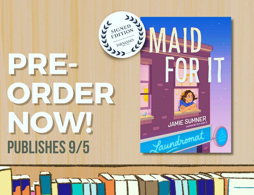 If you’re looking for a personalized signed copy of MAID FOR IT, you’re in luck - @ParnassusBooks1 is the place to go! I would be happy to sign it for your school, kid, #teacher, friend! #booklove Link: parnassusbooks.net/jamiesumner