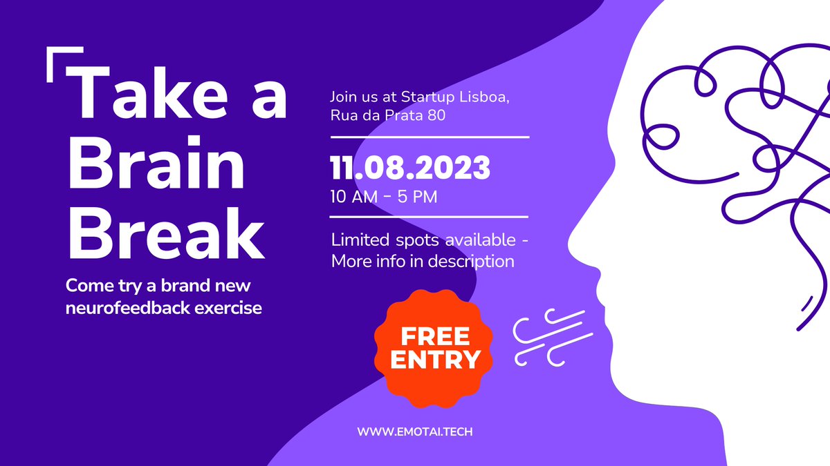 FREE Open Event at @Startuplisboa! 😎   It's free, it's fun, it's EMOTAI! Reserve your spot here -  calendly.com/emotaicarolina… 🙌🎉

#EmotaiOpenEvent #FreeHeadband #startuplisboa #EMOTAI