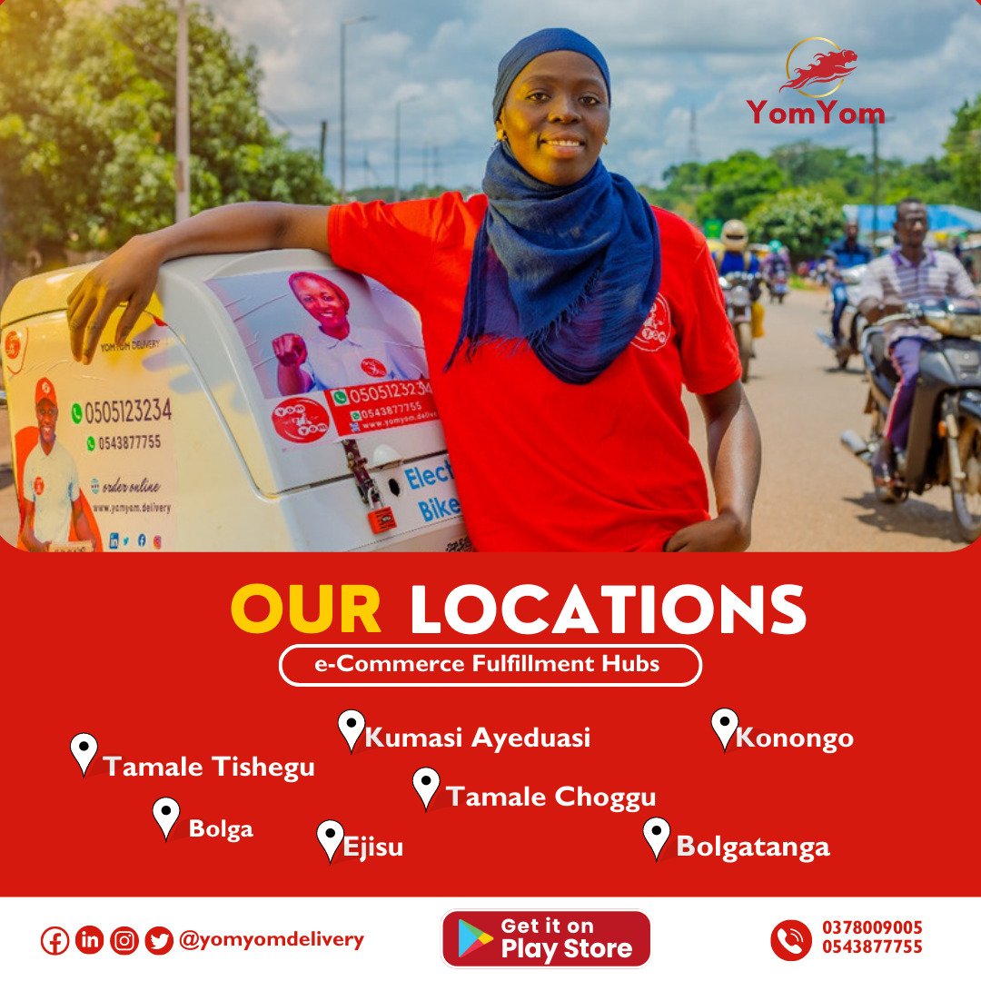 yomyomdelivery's tweet photo. Explore Our Convenient e-Commerce fulfillment Hubs for Hassle-Free Order and Pickup in Ghana https://t.co/lBhGqYqXO5