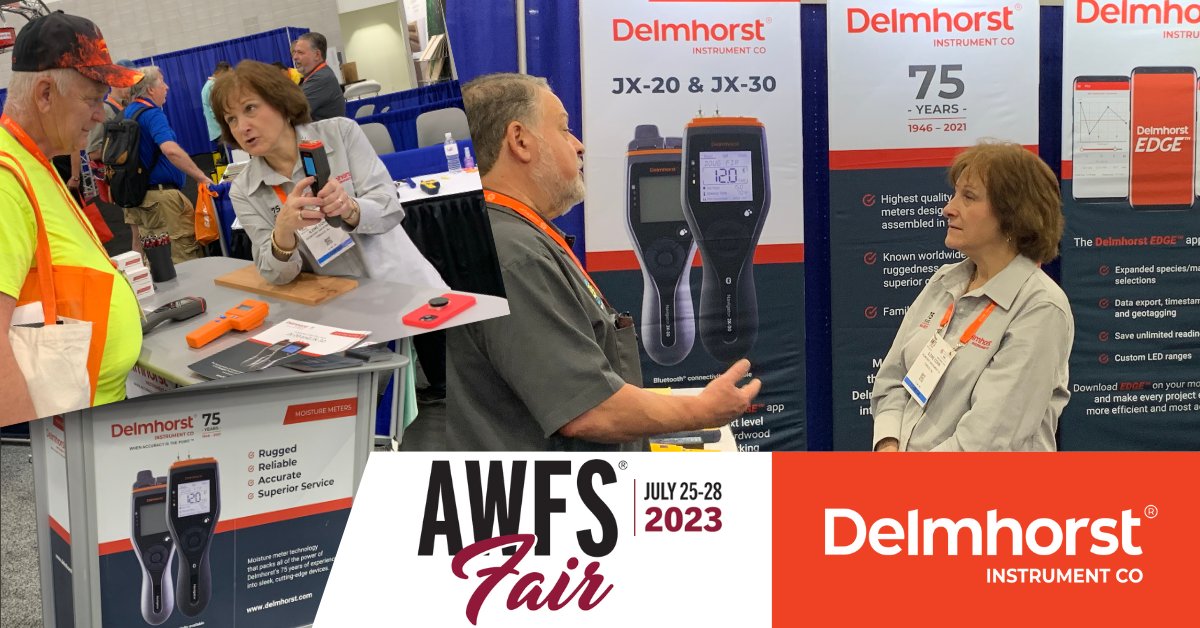 DelmhorstCo's tweet image. Thank you for attending AWFS Fair 2023 and visiting our Delmhorst Instrument Co booth featuring the JX-20 &amp;amp; JX-30 Moisture Meters! Stay tuned for where we'll be next and visit bit.ly/45nTLv7 for more info.

#DelmhorstInstrumentCo #AWFSFair #moisturemeter #EdgeApp #app