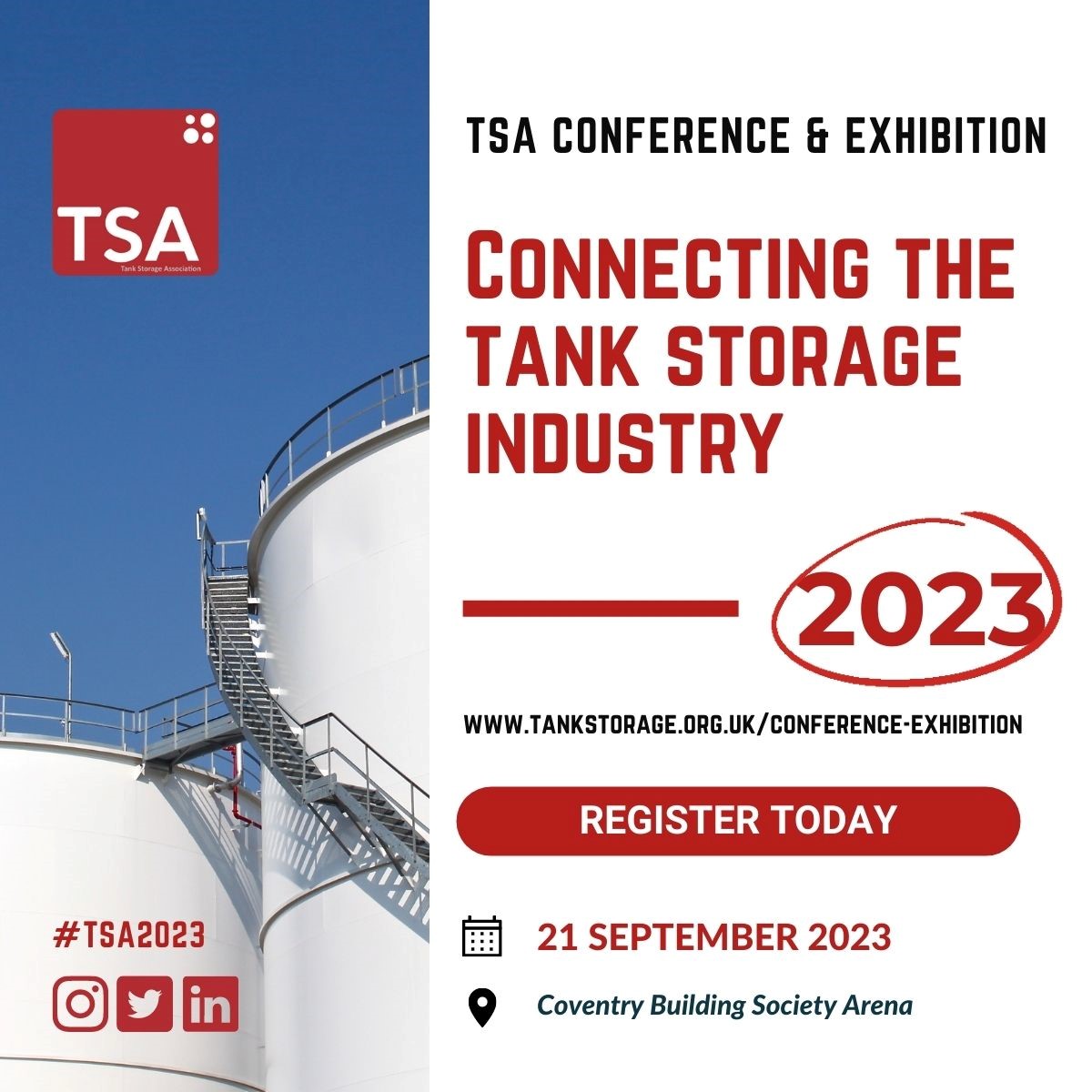 IMechE's tweet image. Join the @UK_TSA Conference and Exhibition 2023 the UK’s leading event for the bulk storage and energy infrastructure sector. 

🗓️ 21 September 2023
📍 Coventry
🖱️ bit.ly/3QjBbjg 

#TSA2023 #bulkstorage #energyinfrastructure