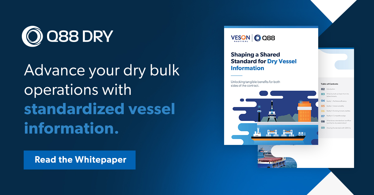 There are tangible benefits from sharing data formats across all dry stakeholders, including pre-fixture efficiency, vessel versatility, industry changes, and increased competition to enhance operational success. Read our whitepaper corp.q88.com/q88-dry-guide/…