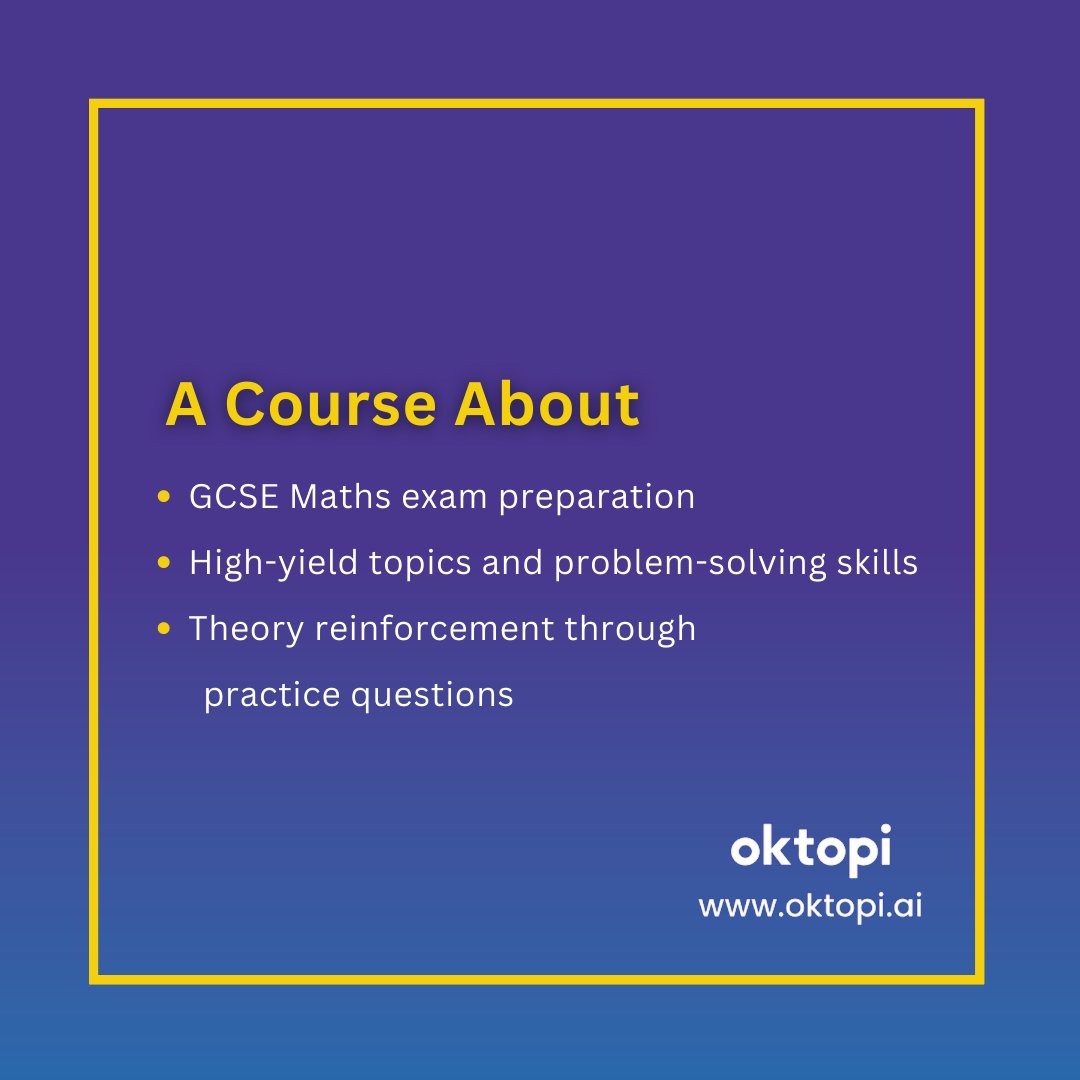 oktopi_ai's tweet image. Conquer GCSE Maths with Confidence! 📐🚀 Join Thursika&apos;s year 11 course for a comprehensive journey to reinforce theory, ace problem-solving, and achieve your dream grade. Sign up at: oktopi.ac-page.com/explore-new-gr… #GCSEMath #MathSuccess #EnrollNow