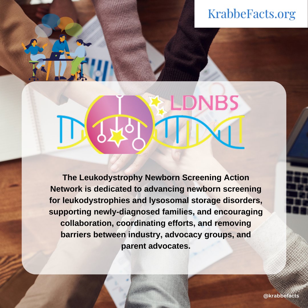 KrabbeFacts's tweet image. Introducing our partner, the Leukodystrophy Newborn Screening Action Network! They advance newborn screening for leukodystrophies, support families, and foster collaboration. Join us in making a difference!  loom.ly/5ErwEvw 💙 #KrabbeFacts #NewbornScreening @LDNBSAction