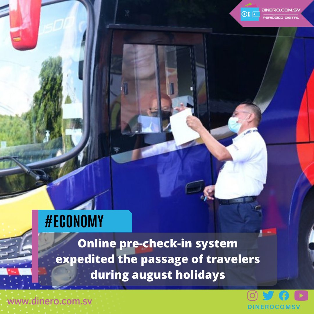 dinerocomsv's tweet photo. #Economy Online pre-check-in system expedited the passage of travelers during august holidays @migracion_sv
Read it here: https://t.co/oBGqmHUyJq
#ONLINE #precheckinsystem #travelers #Augustholidays #ONLINE #precheckinsystem #travelers #Augustholidays https://t.co/Eu42rCC8lK