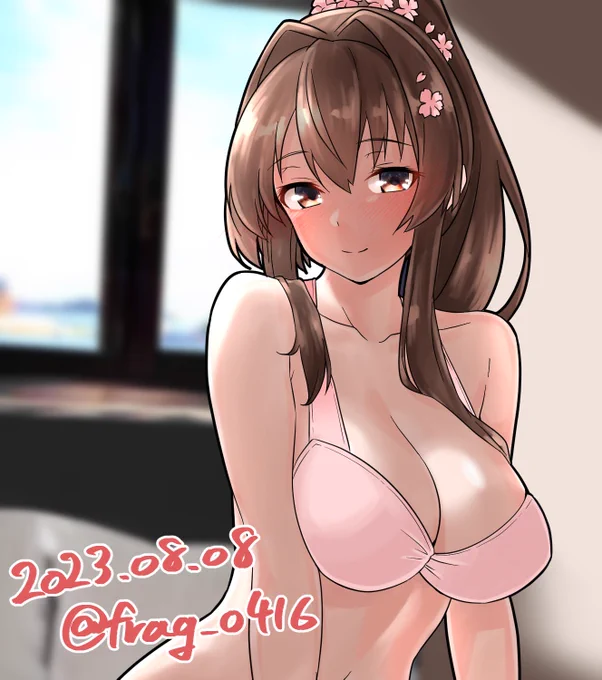 ビキニな大和さん室内なのに水着なのって…色々妄想が膨らみますよね…#艦これ版深夜の真剣お絵描き60分一本勝負#艦これ版真剣お絵描き60分一本勝負_20230808 