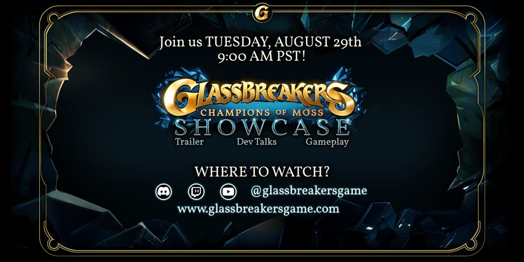 After months of testing, we're finally ready to announce #Glassbreakers: Champions of Moss, MOBA-like Real-time Battler! 

Make sure you follow Glassbreakers on social media so you don't miss our big Save the Date event on August 29th! 

Links in🧵
