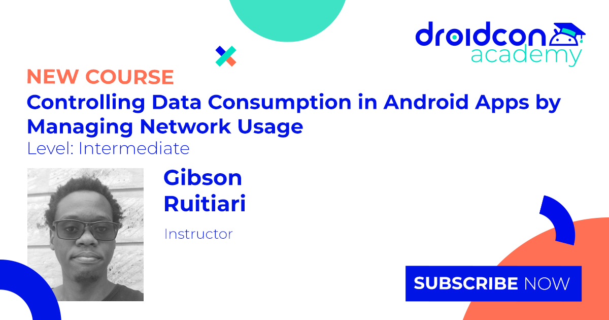 A new #Android course is here! 💻

Instructor Gibson Ruitiari will guide you in creating #apps that effectively manage #dataconsumption, how it can respond to & respect network connection changes & control over its data habits. 

Add the course to cart: academy.droidcon.com/course/control…