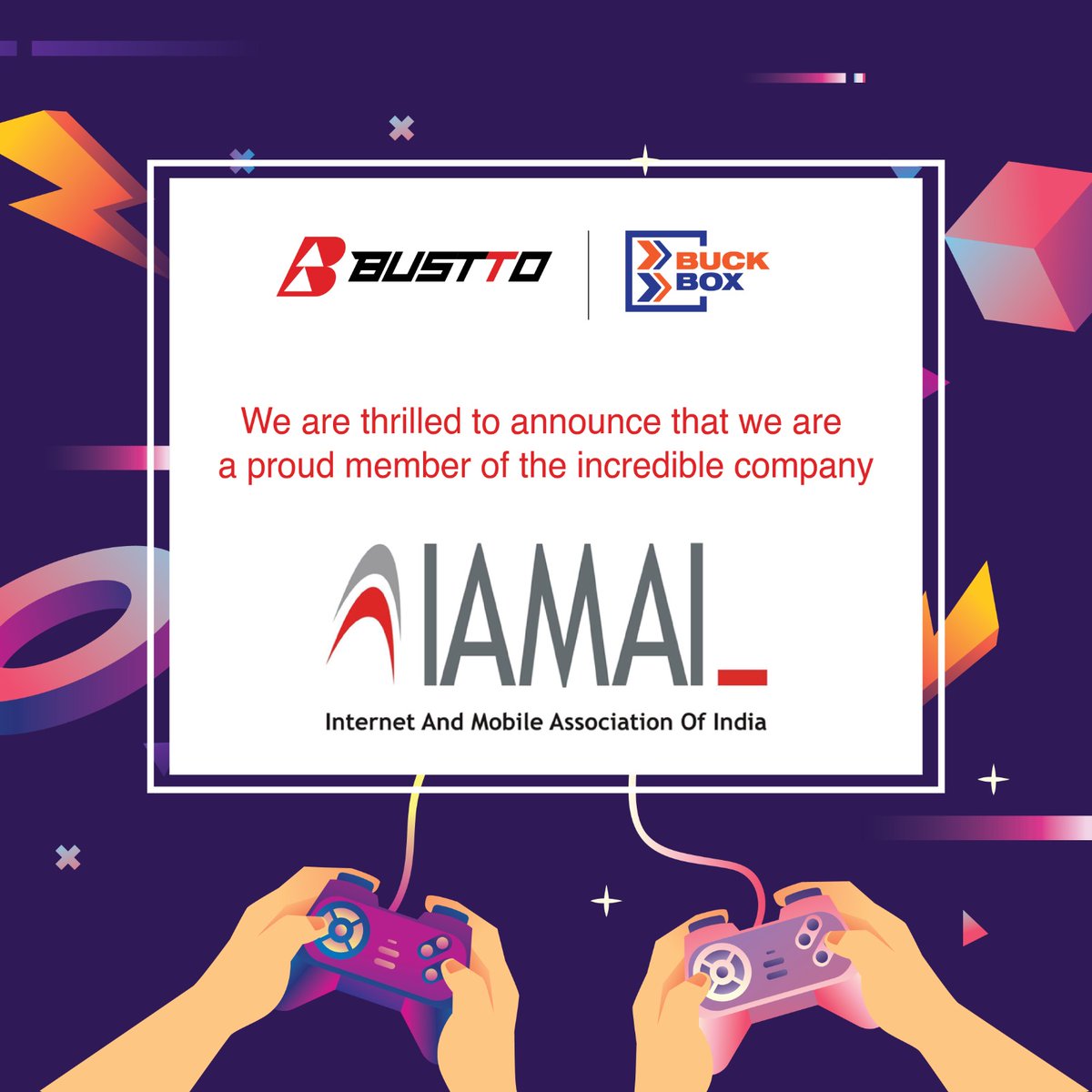 buck_box's tweet image. Bridging connections! Delighted to share our membership with Internet and Mobile Association of India (IAMAI).

#technology #technologysolutions #walletcard #cashback #payment #paytech #fintech #giftcards #gaming #evoucher #igaming #bustto #buckbox