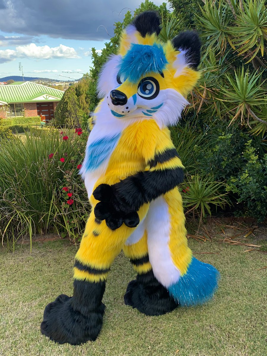 LupeSuits's tweet photo. The very bright &amp; Sparkly Charmie fox, looking as cute as ever! 🦊 💛 https://t.co/ACvn0r9JZU