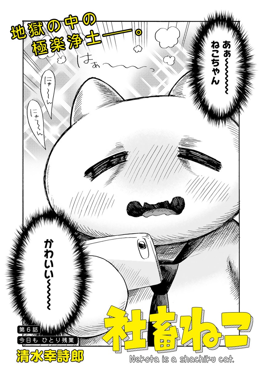 ねこちゃんがねこちゃんに癒される漫画 #世界ねこの日