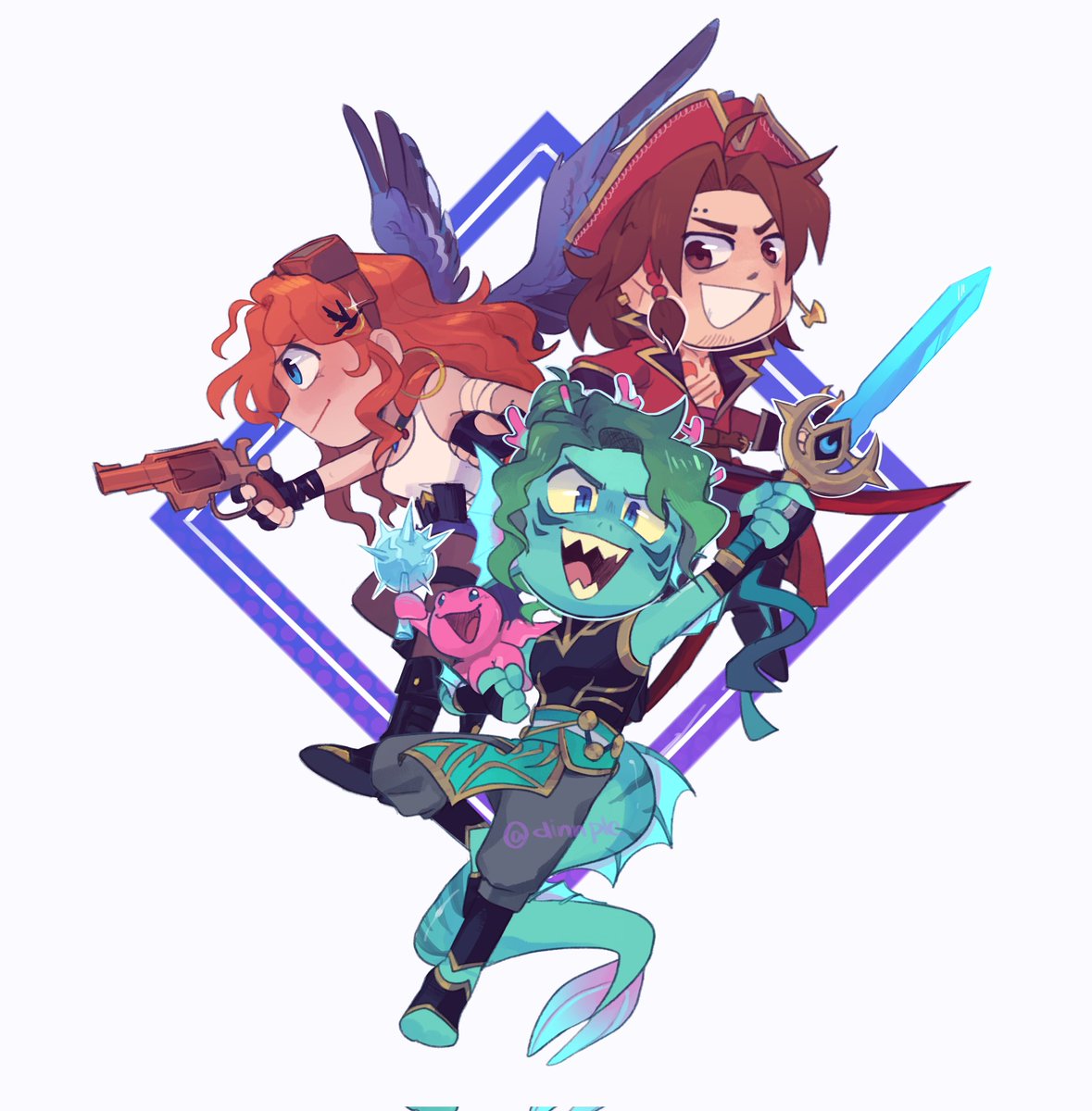 「Hell yeah time to get these two charms b」|Dinzeeyz 📼 | worms in brainのイラスト