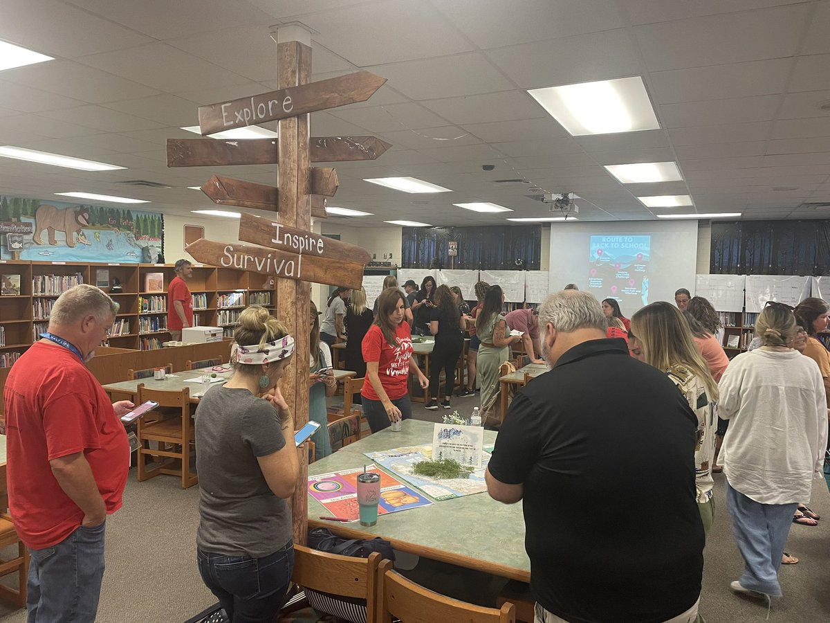 Osteen Elementary learning centers created by our awesome leadership team. Teachers are exploring, going on an adventure and inspiring each other. A fantastic way to get to know all of our Broncos.