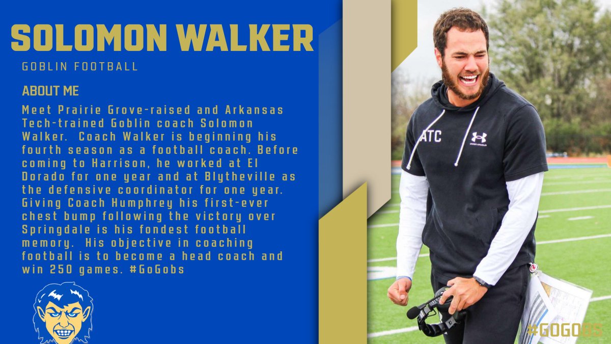 GoblinFootball's tweet image. Meet the Goblin Staff, Coach Walker. #GoGobs