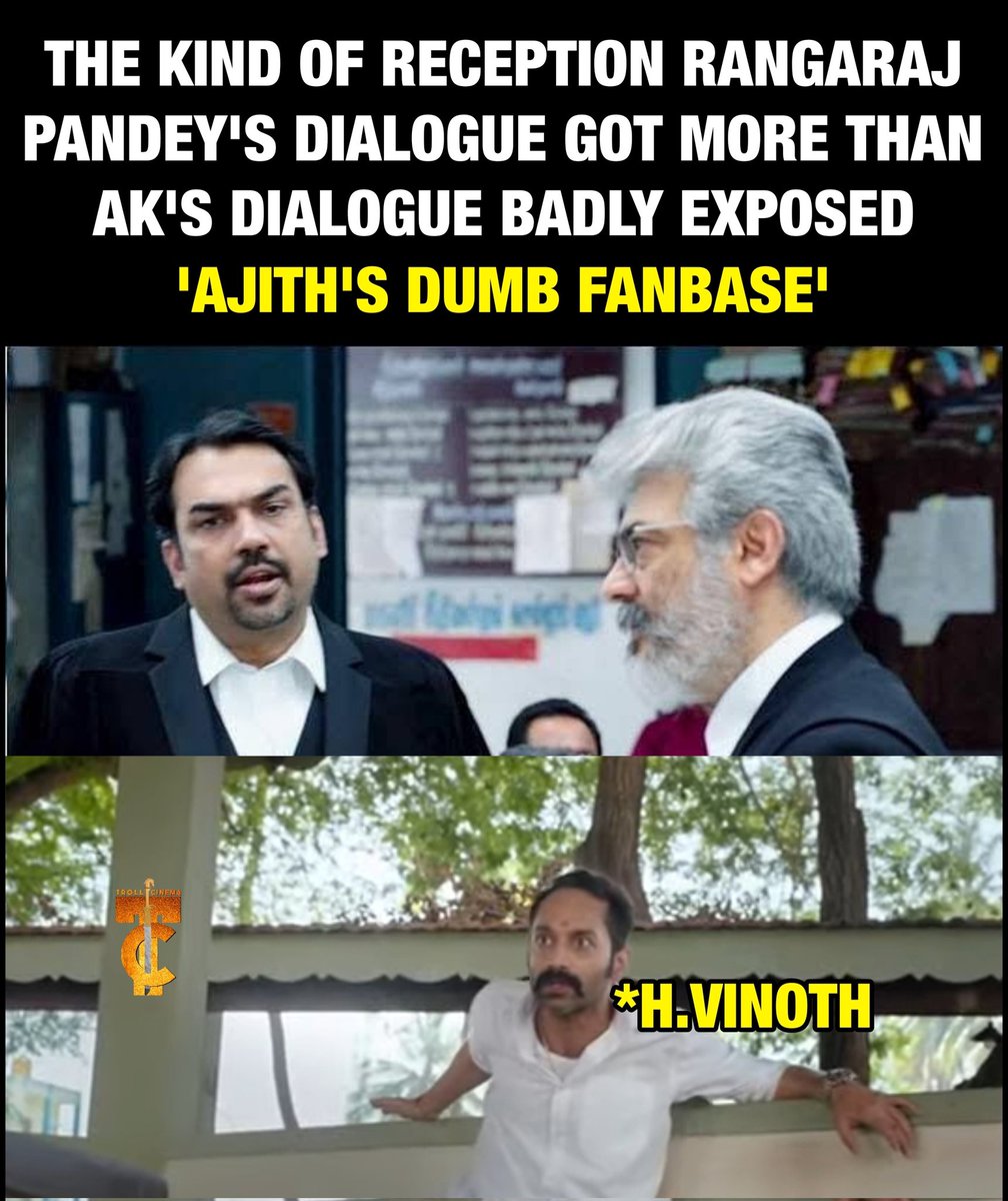 Troll_Cinema's tweet image. Dumb fans of #Ajith celebrated #RangarajPandey more than #AK 🤣 #NKP