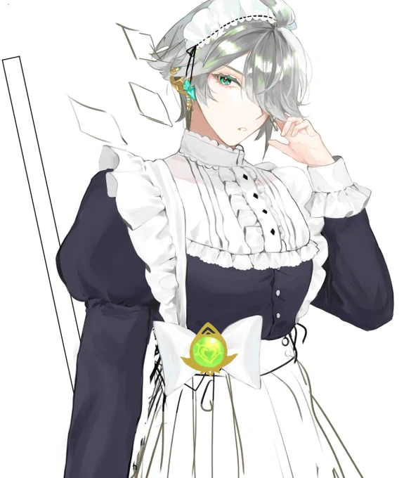 一生描きかけの2人で草。笑ってないで描け。はい