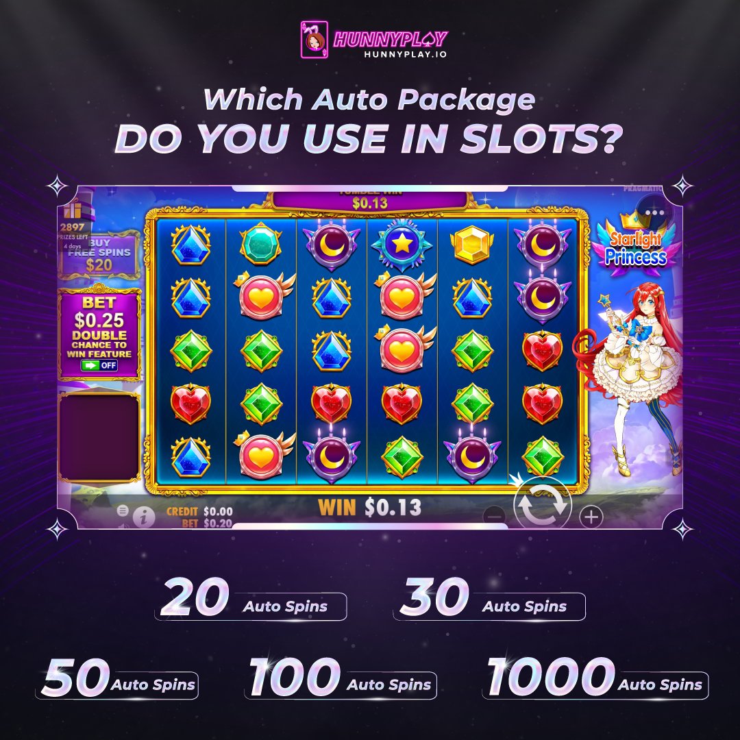HunnyPlay_'s tweet photo. 🎉Do you love playing slots with auto spins?. It’s so fun and easy to win big prizes. But which auto spins pack do you usually use?
🎰🎁Share your winning tip with us and let’s spin together! #HunnyPlay #AutoSpins #WinningTip https://t.co/MODOgzX42R