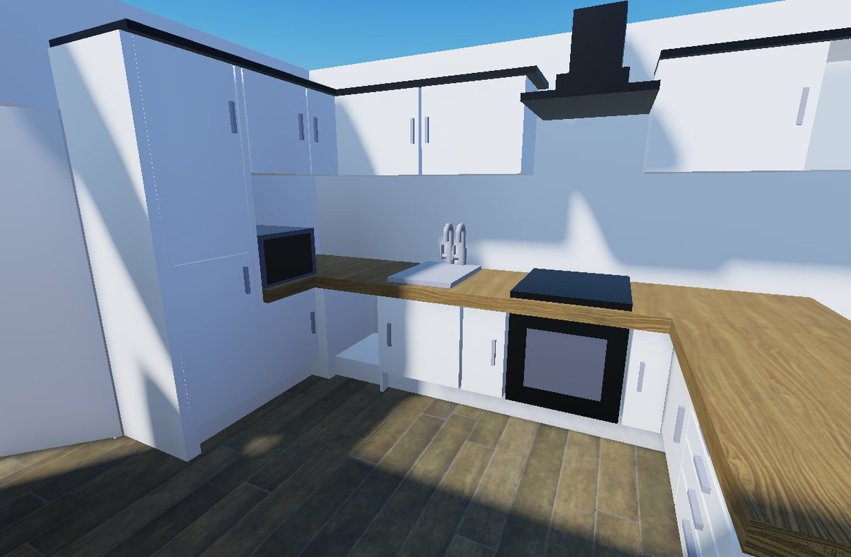 dev_nabi's tweet photo. Kitchen interior for a small home. Not the best of my works. This was made 3 months ago. I kinda rushed it and finished in just 30 mins. 

Commissions are open! Feel free to DM me on discord:
nabithebest#2105

#RobloxDev #Roblox #RobloxCommissions #RobloxBuilder #commissionsopen https://t.co/oeoBApl4nr