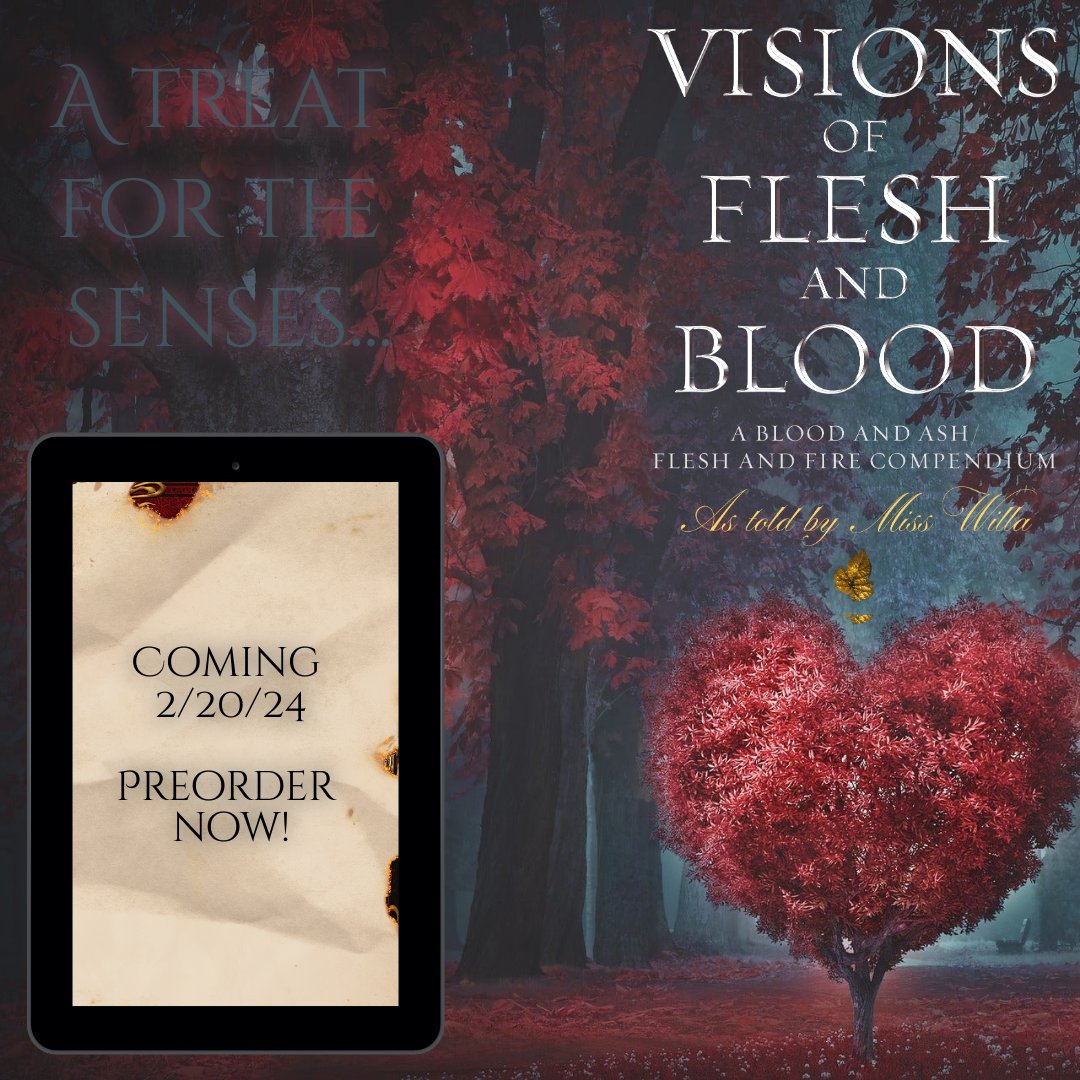 The year is going so fast! VISIONS OF FLESH AND BLOOD, the Blood and Ash/Flesh and Fire Compendium that I'm cowriting with bestselling author Jennifer L. Armentrout is coming in no time. It releases on 2/20/24 &amp; is available for preorder now: loom.ly/DBGBlLYuthor