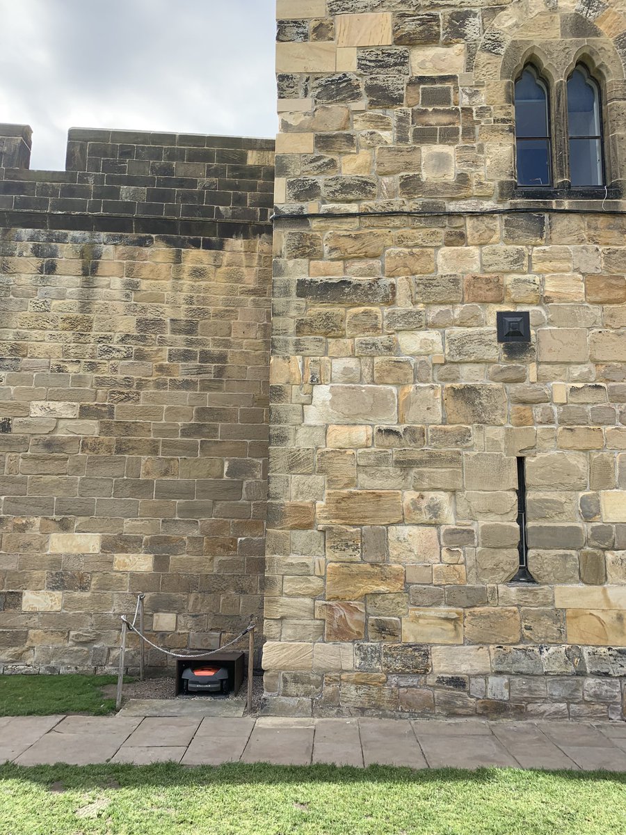 Windows, walls and another sleeping lawnmower. #Alnwick