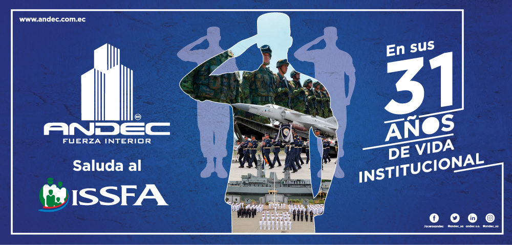 Saludamos al <a href="/ISSFA/">ISSFA</a> en sus 31 años de vida institucional. 
#Andec #ecuador
