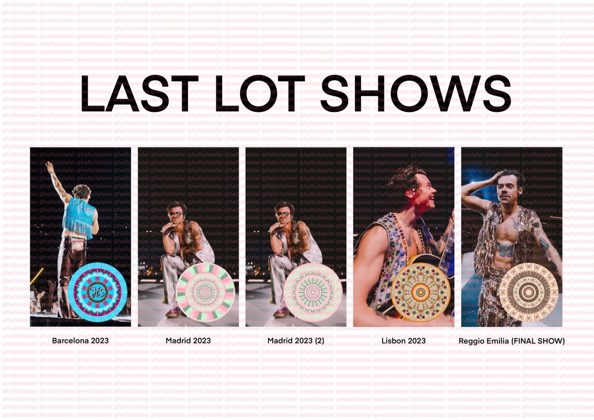 helloitslelei's tweet photo. Button badges inspired by the outfits Harry wore at the last shows from #LoveOnTour

Chapas inspiradas en los outfits de Harry de los últimos shows de #HSLOT

#LoveOnTourReggioEmilia #loveontourlisbon #loveontourmadrid #loveontourbarcelona #HarryStyles

https://t.co/JI5DGkBI4Q https://t.co/euB1SOOL5c