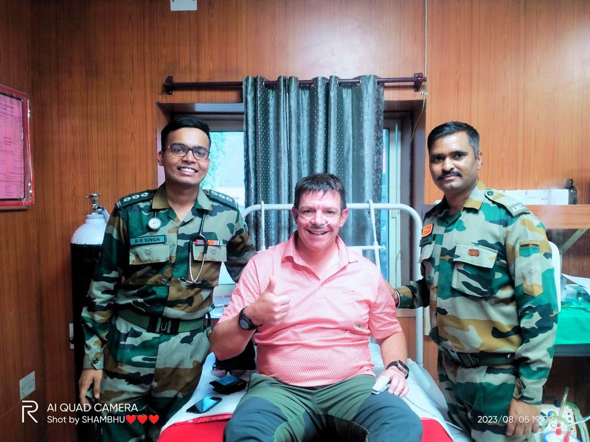 firefurycorps's tweet photo. #IndianArmyPeoplesArmy

Humanity Transcending National Boundaries. 
Timely medical intervention helped save life of Mr Hartwig, a 50 yr old Swiss National diagnosed with HAPO. The indl was stabilised and later moved to SNM Hospital, Leh for further treatment.

#WeCare 
@NorthernComd_IA
@adgpi
@lg_ladakh 
@prodefleh 
@LAHDC_LEH